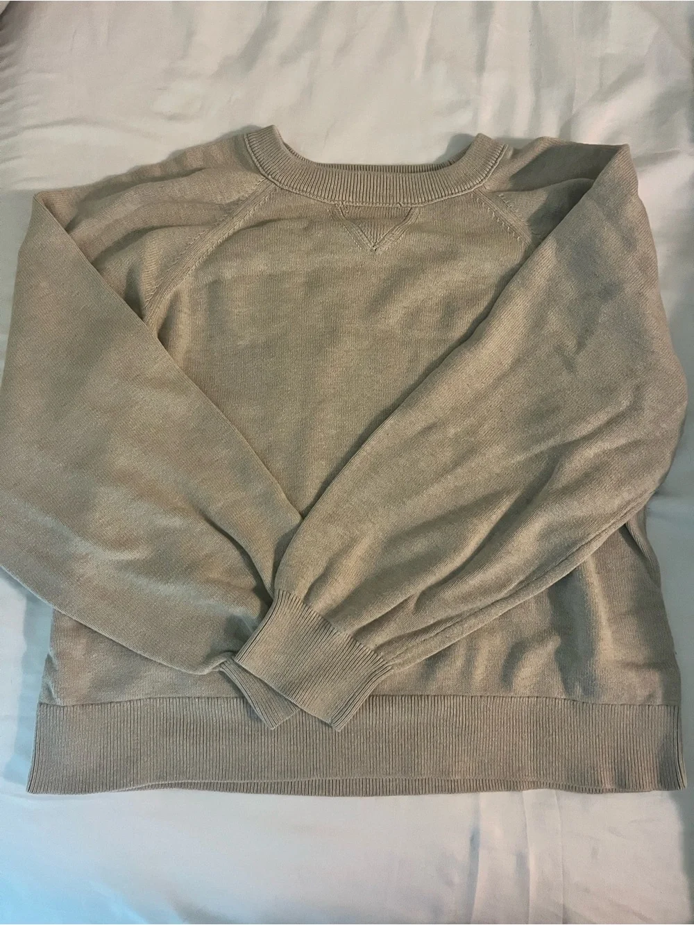 J. Crew Men's Crewneck Sweater in Light Beige